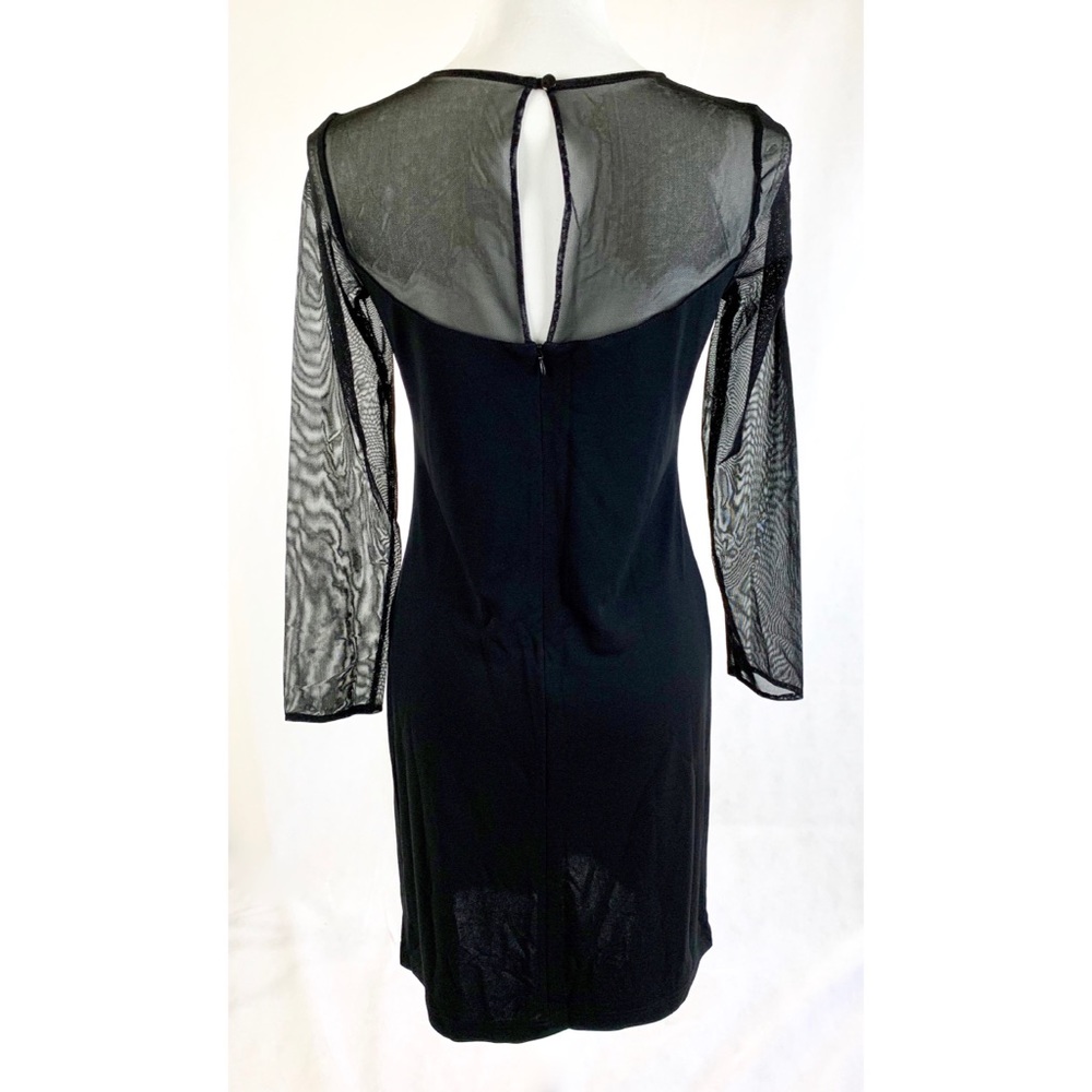 DONNA RICCO Sheer Top Little Black Dress - Picture 3 of 4